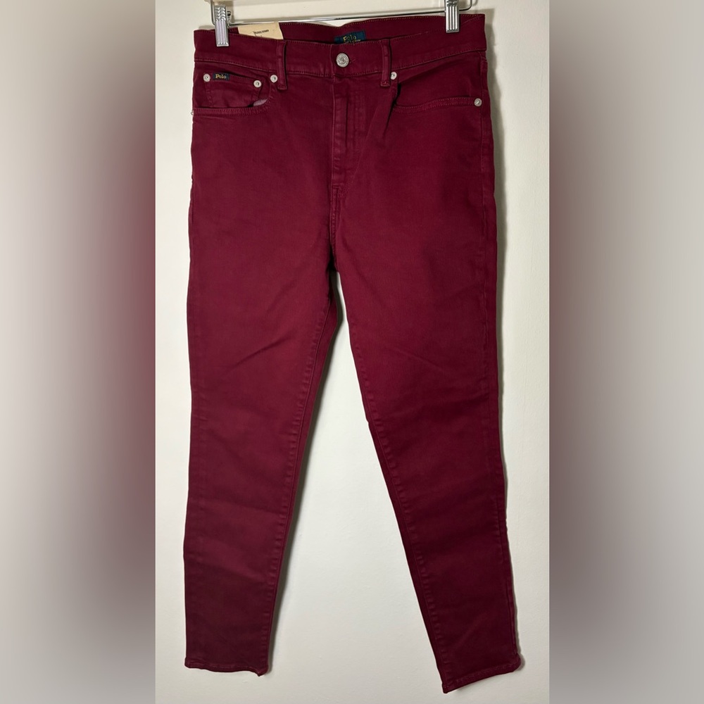 NWT Women’s Polo Ralph Lauren High Stretch Burgundy Jeans Size 29R skuB2